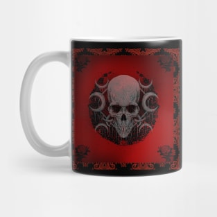 Gothic skull moon red and black Mug